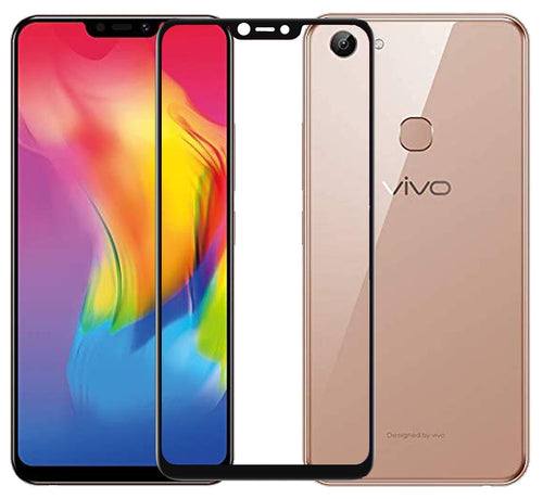 YOFO HD D+ Edge to Edge Full Screen Coverage Tempered Glass for Vivo Y81 / Y83 - Full Glue Gorilla Glass (Black)
