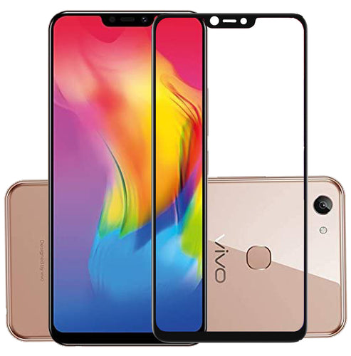 YOFO HD D+ Edge to Edge Full Screen Coverage Tempered Glass for Vivo Y81 / Y83 - Full Glue Gorilla Glass (Black)