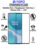 YOFO HD D+ Edge to Edge Full Screen Coverage Tempered Glass for Oneplus 8T- Full Glue Gorilla Glass (Black)