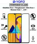 YOFO HD D+ Edge to Edge Full Screen Coverage Tempered Glass for Samsung Galaxy M30s - Full Glue Gorilla Glass (Black)