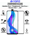 YOFO HD D+ Edge to Edge Full Screen Coverage Tempered Glass for Realme X - Full Glue Gorilla Glass (Black)