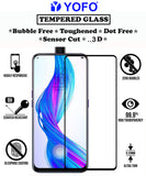 YOFO HD D+ Edge to Edge Full Screen Coverage Tempered Glass for Realme X - Full Glue Gorilla Glass (Black)