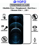 YOFO HD D+ Edge to Edge Full Screen Coverage Tempered Glass for iPhone 12 Mini - Full Glue Gorilla Glass (Black)