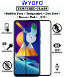 YOFO HD D+ Edge to Edge Full Screen Coverage Tempered Glass for Samsung Galaxy A11 / M11 - Full Glue Gorilla Glass (Black)