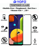 YOFO HD D+ Edge to Edge Full Screen Coverage Tempered Glass for Samsung A50s / A70s - Full Glue Gorilla Glass (Black)