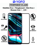 YOFO HD D+ Edge to Edge Full Screen Coverage Tempered Glass for Realme 7 Pro - Full Glue Gorilla Glass (Black)