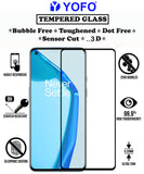 YOFO HD D+ Edge to Edge Full Screen Coverage Tempered Glass for OnePlus 9- Full Glue Gorilla Glass (Black)