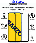 YOFO HD D+ Edge to Edge Full Screen Coverage Tempered Glass for Realme Narzo 10A - Full Glue Gorilla Glass (Black)