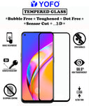 YOFO HD D+ Edge to Edge Full Screen Coverage Tempered Glass for Oppo F19 Pro - Full Glue Gorilla Glass (Black)