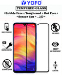 YOFO HD D+ Edge to Edge Full Screen Coverage Tempered Glass for Redmi 7, Redmi Note 7 Pro - Full Glue Gorilla Glass (Black)