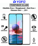 YOFO HD D+ Edge to Edge Full Screen Coverage Tempered Glass for Mi Redmi Note 10 - Full Glue Gorilla Glass (Black)