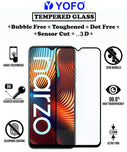 YOFO HD D+ Edge to Edge Full Screen Coverage Tempered Glass for Narzo 20 - Full Glue Gorilla Glass (Black)