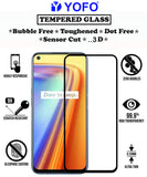YOFO HD D+ Edge to Edge Full Screen Coverage Tempered Glass for Realme 7 - Full Glue Gorilla Glass (Black)