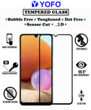 YOFO HD D+ Edge to Edge Full Screen Coverage Tempered Glass for Samsung Galaxy A32 - Full Glue AGorilla Glass (Black)