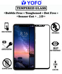 YOFO HD D+ Edge to Edge Full Screen Coverage Tempered Glass for Redmi Note 6Pro - Full Glue Gorilla Glass (Black)