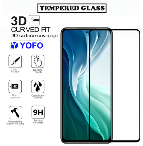 YOFO HD D+ Edge to Edge Full Screen Coverage Tempered Glass for Mi 11X - Full Glue Gorilla Glass (Black)