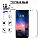 YOFO HD D+ Edge to Edge Full Screen Coverage Tempered Glass for Redmi Note 6Pro - Full Glue Gorilla Glass (Black)