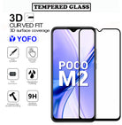 YOFO HD D+ Edge to Edge Full Screen Coverage Tempered Glass for Poco M2 - Full Glue Gorilla Glass (Black)
