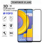 YOFO HD D+ Edge to Edge Full Screen Coverage Tempered Glass for Vivo Y31 / Y51 - Full Glue Gorilla Glass (Black)