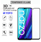 YOFO HD D+ Edge to Edge Full Screen Coverage Tempered Glass for Narzo 30A - Full Glue Gorilla Glass (Black)