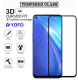 YOFO HD D+ Edge to Edge Full Screen Coverage Tempered Glass for Realme 6 / 6i / 6s - Full Glue Gorilla Glass (Black)
