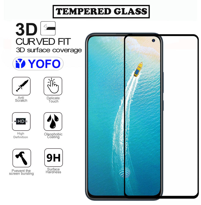 YOFO HD D+ Edge to Edge Full Screen Coverage Tempered Glass for Vivo V17 - Full Glue Gorilla Glass (Black)