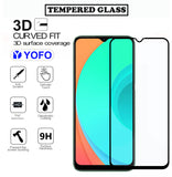 YOFO HD D+ Edge to Edge Full Screen Coverage Tempered Glass for Realme C11 - Full Glue Gorilla Glass (Black)
