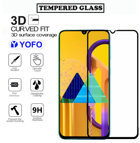 YOFO HD D+ Edge to Edge Full Screen Coverage Tempered Glass for Samsung Galaxy M30s - Full Glue Gorilla Glass (Black)
