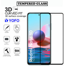 YOFO HD D+ Edge to Edge Full Screen Coverage Tempered Glass for Mi Redmi Note 10 - Full Glue Gorilla Glass (Black)
