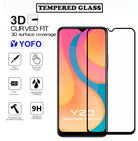 YOFO HD D+ Edge to Edge Full Screen Coverage Tempered Glass for Vivo Y20 / Y20i - Full Glue Gorilla Glass (Black)