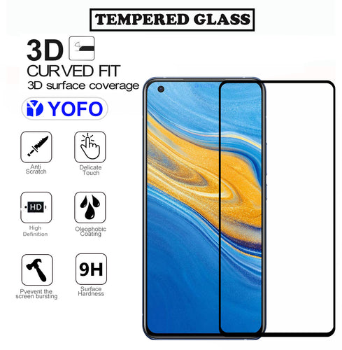 YOFO HD D+ Edge to Edge Full Screen Coverage Tempered Glass for Vivo X50 - Full Glue Gorilla Glass (Black)