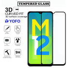 YOFO HD D+ Edge to Edge Full Screen Coverage Tempered Glass for Samsung Galaxy M12 - Full Glue Gorilla Glass (Black)