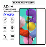 YOFO HD D+ Edge to Edge Full Screen Coverage Tempered Glass for Samsung A51 / M51 - Full Glue Gorilla Glass (Black)