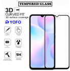 YOFO HD D+ Edge to Edge Full Screen Coverage Tempered Glass for Redmi 9A - Full Glue Gorilla Glass (Black)