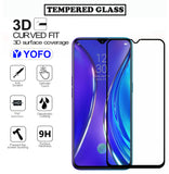 YOFO HD D+ Edge to Edge Full Screen Coverage Tempered Glass for Realme XT - Full Glue Gorilla Glass (Black)