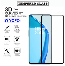 YOFO HD D+ Edge to Edge Full Screen Coverage Tempered Glass for OnePlus 9- Full Glue Gorilla Glass (Black)