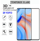 YOFO HD D+ Edge to Edge Full Screen Coverage Tempered Glass for Oppo Reno 4 - Full Glue Gorilla Glass (Black)