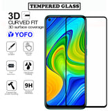 YOFO HD D+ Edge to Edge Full Screen Coverage Tempered Glass for Redmi Note 9 - Full Glue Gorilla Glass (Black)