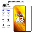 YOFO HD D+ Edge to Edge Full Screen Coverage Tempered Glass for Poco X3 - Full Glue Gorilla Glass (Black)