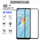 YOFO HD D+ Edge to Edge Full Screen Coverage Tempered Glass for Oppo A54 - Full Glue Gorilla Glass (Black)