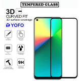 YOFO HD D+ Edge to Edge Full Screen Coverage Tempered Glass for Realme 7i - Full Glue Gorilla Glass (Black)