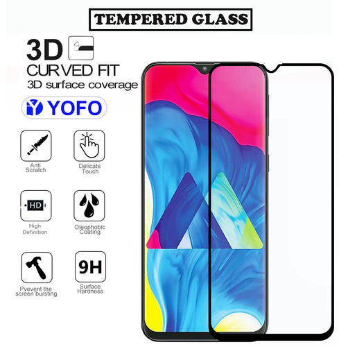 YOFO HD D+ Edge to Edge Full Screen Coverage Tempered Glass for Samsung A10 / M10 - Full Glue Gorilla Glass (Black)