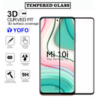 YOFO HD D+ Edge to Edge Full Screen Coverage Tempered Glass for Redmi 10i - Full Glue Gorilla Glass (Black)