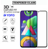 YOFO HD D+ Edge to Edge Full Screen Coverage Tempered Glass for Samsung Galaxy M21 - Full Glue Gorilla Glass (Black)