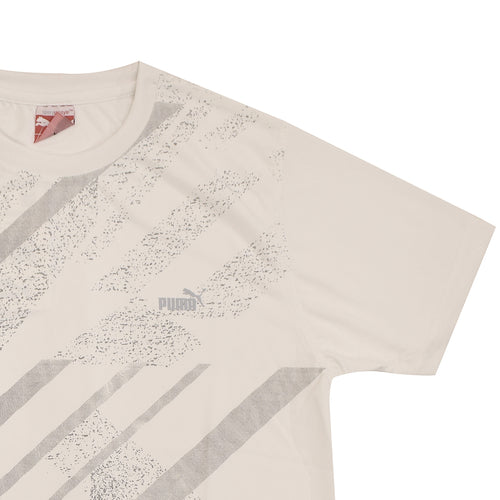 Just Brand ALL WEATHER Men's Regular Sport Fit Half Sleeve Round Neck (L Size ) T-Shirt -White Printed