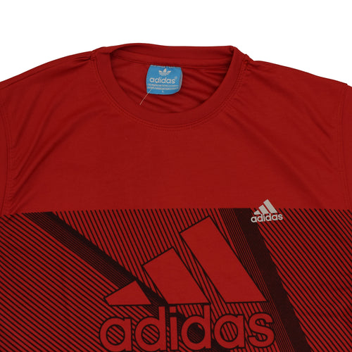 Just Brand ALL WEATHER Men's Regular Sport Fit Half Sleeve Round Neck (L-Size) T-Shirt -RED Printed