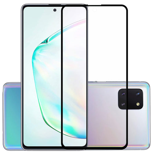 YOFO HD D+ Edge to Edge Full Screen Coverage Tempered Glass for Samsung Note 10 Lite - Full Glue Gorilla Glass (Black)