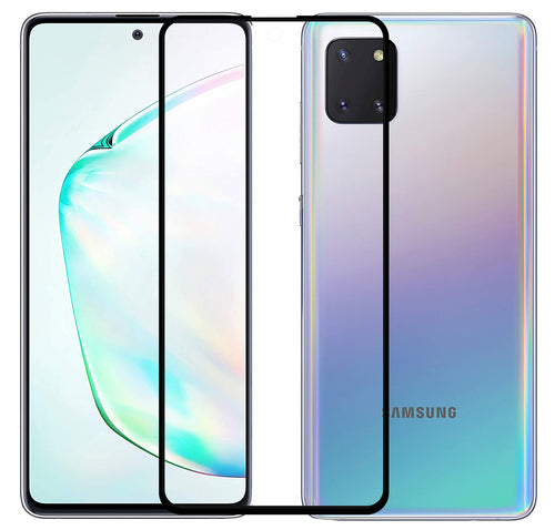 YOFO HD D+ Edge to Edge Full Screen Coverage Tempered Glass for Samsung Note 10 Lite - Full Glue Gorilla Glass (Black)