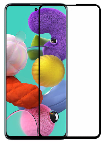 YOFO HD D+ Edge to Edge Full Screen Coverage Tempered Glass for Samsung A51 / M51 - Full Glue Gorilla Glass (Black)