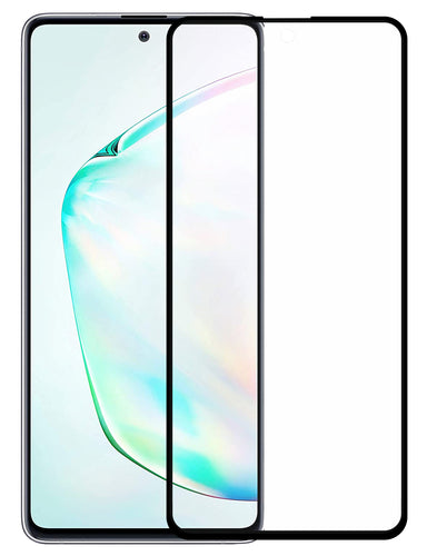 YOFO HD D+ Edge to Edge Full Screen Coverage Tempered Glass for Samsung Note 10 Lite - Full Glue Gorilla Glass (Black)